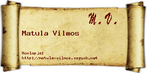 Matula Vilmos névjegykártya