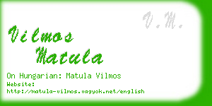 vilmos matula business card